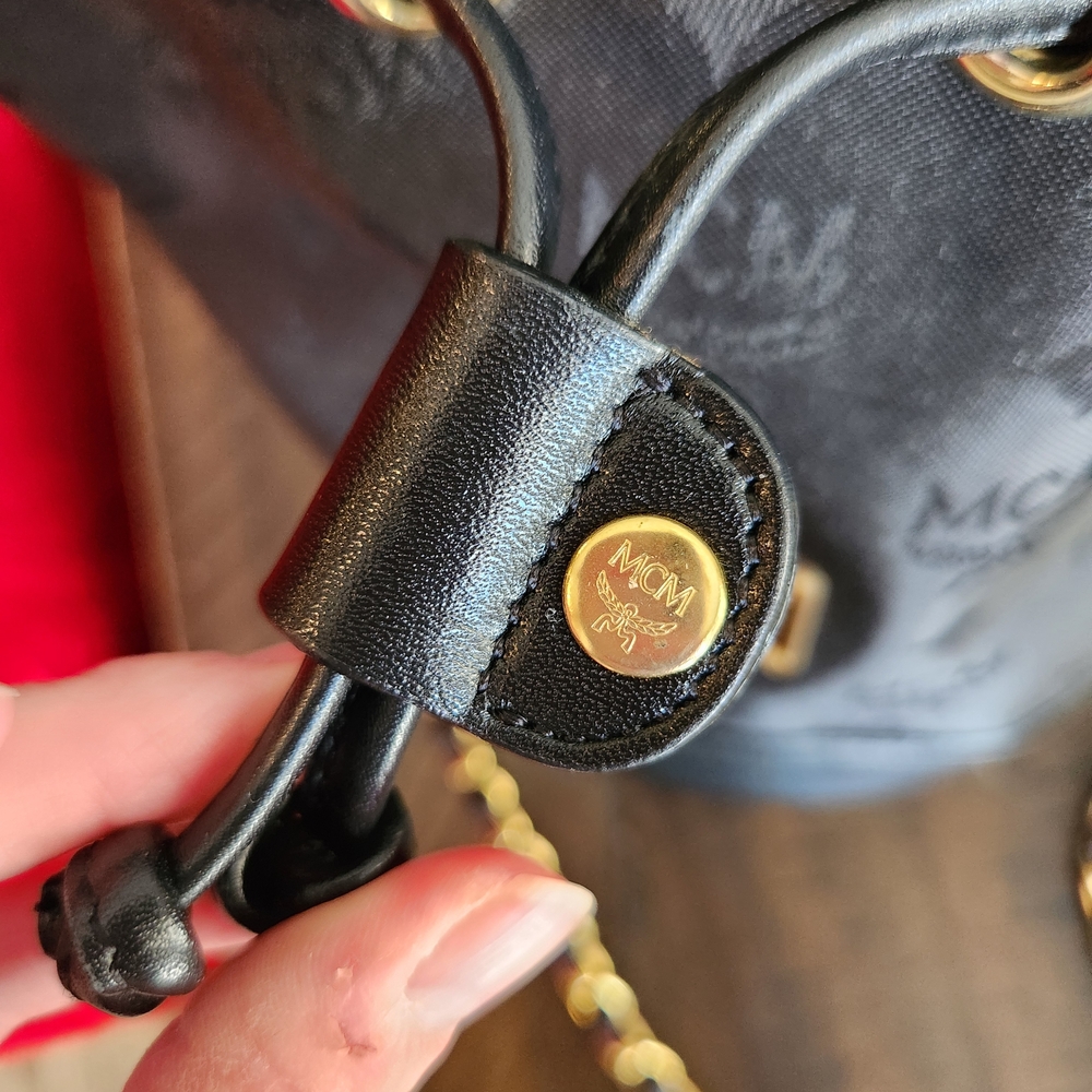 MCM Black Crossbody Bag with Gold Accents - Picture 6 of 7